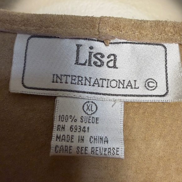 NWT vintage western fringe statement vest 100% suede size extra large Lisa Intl. - Picture 5 of 8